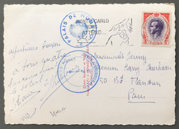 Monaco, Cachet PALAIS DE MONACO Sur Carte Postale 1956 - (W1706) - Covers & Documents