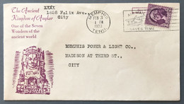 Etats-Unis, Enveloppe Illustrée THE ANCIENT KINGDOM OF ANGKOR (Cambodge) Menphis 3.2.1933 - (W1709) - Cartas & Documentos