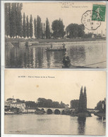 72-SARTHE- La Suze-sur-Sarthe ( 1 Lot De 4 Cpa) 1 Oblitération  Et 1 Timbre Seul Sur Lettre Intéressants - La Suze Sur Sarthe