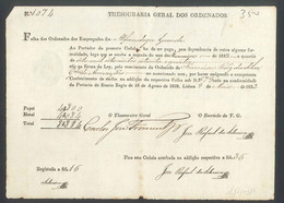 Receipt - Recibo * Portugal * Alfandega Grande * 1832 * Tesouraria Geral De Ordenados - Portugal