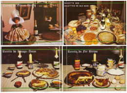 Lot 12 Cartes Postales Recette De Cuisine CPM Far Gateau Breton Kouign Aman Tarte Myrtilles Grole Soupe Chatrée Chaudrée - Recettes (cuisine)