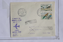 AH16 FRANCE BELLE LETTRE 1961 1ER VOL   PARIS SAIGON VIETNAM  ++AFFRANCH. PLAISANT - 1960-.... Cartas & Documentos