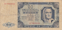 BILLETE DE POLONIA DE 20 ZLOTYCH DEL AÑO 1948 (BANKNOTE) - Polen