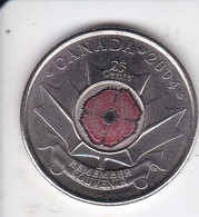 MONEDA DE CANADA DE 25 CENTAVOS DEL AÑO 2004 (FLOR-FLOWER) - Canada