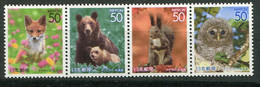 Japon ** N° 3864 à 3867 Se Tenant - Faune D'Hokkaido (renard, Ours, écureuil, Chouette) - Unused Stamps