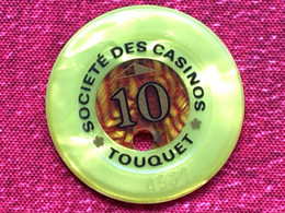 Rare Ancien Jeton En Francs Société Des Casinos Du Touquet Paris Plage-10 Du-Jeu Casino-CHIP TOKENS COINS GAMING-France - Casino