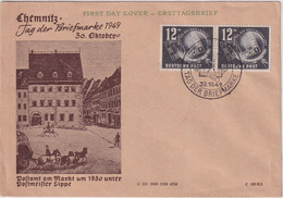 DDR - 2x12 Pfg. Tag Der Briefmarke Schmuck-FDC + ESST Chemnitz 30.10.49 - FDC: Brieven
