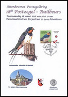 CS/HK - Carte Souvenir - 2016 -  Herdenkingskaart  - Hirundo Rustica / Hirondelle De Cheminée / Boerenzwaluw (+/-A5) - Swallows