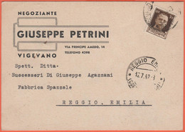 Regno D'Italia - 1942 - 30c - Petrini Giuseppe - Negoziante - Viaggiata Da Vigevano Per Reggio Emilia - Poststempel