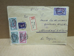 MEMEL Enveloppe Recommandée Oblitérée Vers Allendorf 1922 - Lettres & Documents
