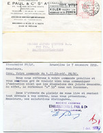 1955/59 2 Kaarten Ets E. PAUL & C° S.A. Bruxelles - Roulements A Billes Et A Galets - Lagers - ...-1959