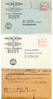 1953/54 3 Verschillende Kaarten Ets VAN DER HEYDEN Bruxelles Electricité Médicals - Instruments Laboratoires - ...-1959