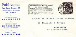 1949 Carte De PUBLIVENOR Koekelberg Bruxelles - Gefr. 90c - Impressions Procédé Tamboie Plastilettre - 1935-1949 Small Seal Of The State