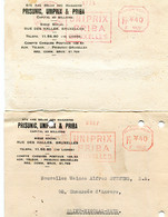 1940/41 2 Kaarten PRISUNIC UNIPRIX & PRIBA - Rode Stempel Fr *40  F152 - ...-1959