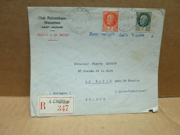 GUERRE 1939-45 Lettre Recommandée Oblitération Zone Assiégée De Saint Nazaire 1945 Le Croisic à La Baule - Guerre De 1939-45