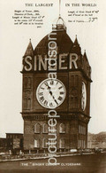 THE SINGER CLOCK OLD R/P POSTCARD CLYDEBANK SCOTLAND LARGEST CLOCK IN WORLD - Dunbartonshire
