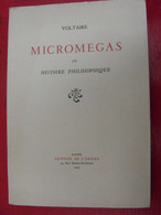 Micromegas Ou Histoire Philosophique. Voltaire. Alger éditions De L'empire 1944. - Livres Dédicacés