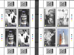 ST. VINCENT, 2021, MNH, SMITHSONIAN NATIONAL AIR AND SPACE MUSEUM, ANIMALS IN SPACE, DOGS, MONKEYS, 2 SHEETLETS, HIGH FV - Other