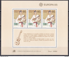 Portugal Madeira 1985 Europa: European Year Of Music, Musician With "Braguinha" (guitar), Mi Bloc 6,  MNH(**) - 1983