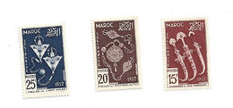 22- 5 - 1096 SERIE 3 TIMBRES *MAROC # POIGNARD FIBULES # # N° 320 321 322 # SOLIDARITE - Ungebraucht