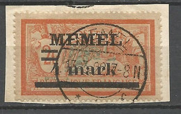 MEMEL N° 31 Papier Jaunâtre OBL - Used Stamps