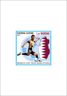 SIERRA LEONE 2022 - DELUXE PROOF SOUVENIR SHEET - WORLD CUP FOOTBALL QATAR QUALIFIER SOCCER FLAGS MAP - MNH - 2022 – Qatar