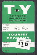 Royal Dutch Airlines(KLM) Flight: KL641,  Amsterdam - New York(JFK), Boarding Pass, '60s.(?): - Europe