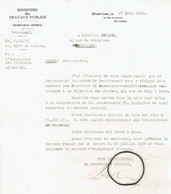 Lettre Avec Signature Autographe D'Alexandre Delmer, Secrétaire Général Du Ministère Des Travaux Publics (1945) - Historische Dokumente
