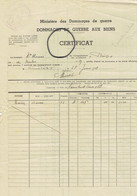 Certificat De Dommages De Guerre Aux Biens (commune De Haine-Saint-Pierre, 1/1948) - Documents