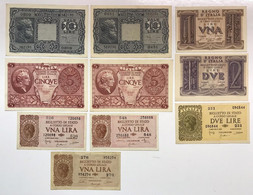 1+2 Lire Impero +1 +2 +5 +10 Lire Luogotenenza 1944 10 Biglietti Da Bb A Q.fds Lotto.2591 - Occupazione Alleata Seconda Guerra Mondiale