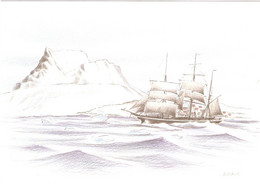 Groenland 2003 - Voilier Nordlyset, Aquarelle De M. Mörck  - Maxi Carte De La Post.greenland - Other