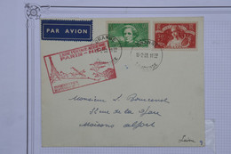 AU16 SUISSE  BELLE CARTE  1938 ORANGE 1ER VOL  POUR MAISONS ALFORT +GRIFFES  + AFFR. PLAISANT - 1960-.... Storia Postale