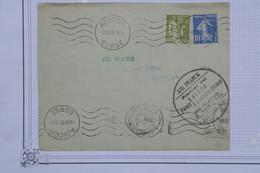 AU16 FRANCE   BELLE CARTE  1935  1ER VOL ALGER   AJACCIO CORSE POUR PARIS  +GRIFFES  + AFFR. PLAISANT - 1960-.... Storia Postale