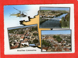 En Avion Au-dessus De AVAILLES-LIMOUZINE  - Vue Générale - Le Port Sur  La Vienne - La Place - 1966 - - Availles Limouzine