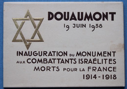Carnet Cpa Douaumont Inauguration Monument Combattants Israélites Juin 1938 - Sonstige & Ohne Zuordnung