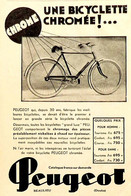 Publicité Papier VELO BICYCLETTE PEUGEOT   Novembre 1931 SV - Werbung