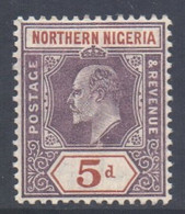 Northern Nigeria Scott 23 - SG24, 1905 Edward VII 5d MH* - Nigeria (...-1960)