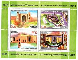 Tajikistan .2013 Architecture. S/S Of 4v X 3.00  Michel # BL 70 - Tayikistán