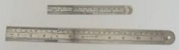 2 X OUDE MEETLAT ZOWEL CM ALS INCHES - ( RÈGLE RULER LINEAAL ) - METAAL STAINLESS STEEL - MADE IN GERMANY - Autres & Non Classés