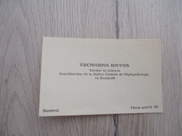 Carte De Visite Tscharna Rayss Docteur Es Sciences Ss Directeur Station Phytopathologie En Roumanie - Cartes De Visite