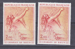 France 1742 Variété Jaune Vif Et Pale Tableau De Le Brun Neuf ** TB MNH Sin Charnela - Varietà: 1970-79 Nuovi