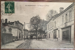 RARE - Gradignan - Le Bourg Et La Place . Charette à Cheval - Gradignan