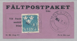 Sweden 1942, Facit # FPE Parcel Post Labels, SÖDERVIDING 28.7.43. See Description - Military