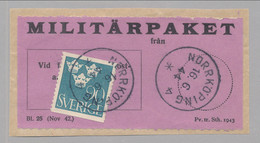 Sweden 1942, Facit # MPE V1. Parcel Post Label, See Description. - Militari