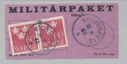 Sweden 1942, Facit # MPE V1. Parcel Post Label, GÖTEBORG 15, 16.9.43. See Description. - Militares