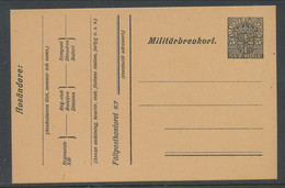 Sweden 1914-1916, Facit # MkB 2, 5 öre "Official Stamp". Unused. See Description - Militärmarken