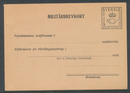 Sweden 1940, Facit # MkB 6A . For Extract Of The Electoral Register. Unused. See Description - Militärmarken