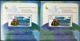 INDIA 2004 Indian Army In U.N. Peacekeeping MINIATURE SHEET MNH   VARIETY  SHADE DIFFERENCE - Unused Stamps