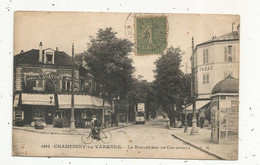 Cp , 94 , CHAMPIGNY LA VARENNE , Le Boulevard De CHAMPIGNY , Voyagée 1920 , Commerces - Autres & Non Classés