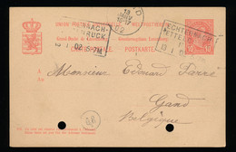 BRIEFKAART 1902 NAAR GAND ( GENT BELGIE )        2 SCANS - Andere & Zonder Classificatie